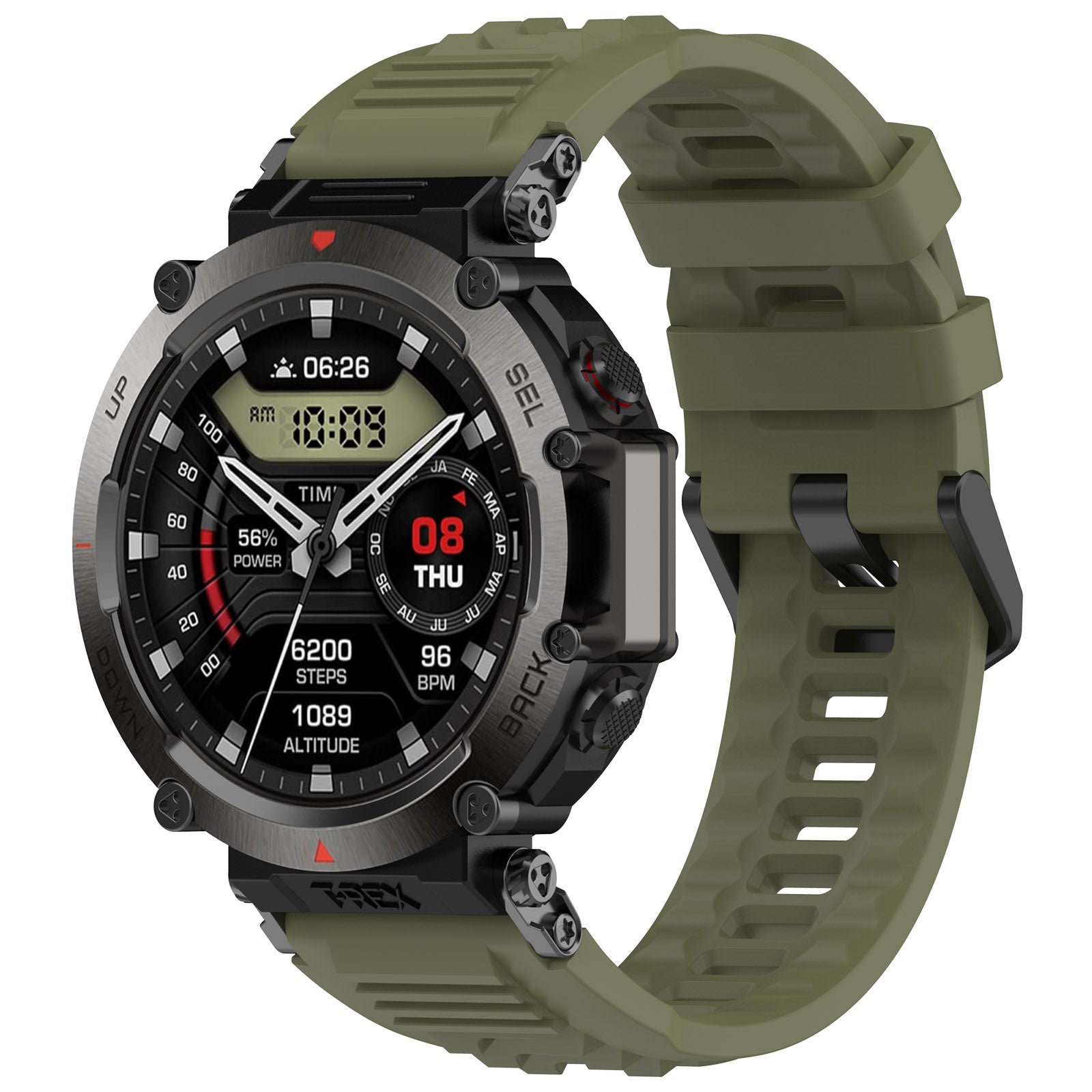 For Huami Amazfit T-rex Ultra A2142 Silicone Watch Strap Adjustable Wrist Band For Huami Amazfit T-rex Ultra A2142 Silicone Watch Strap Adjustable Wrist Band